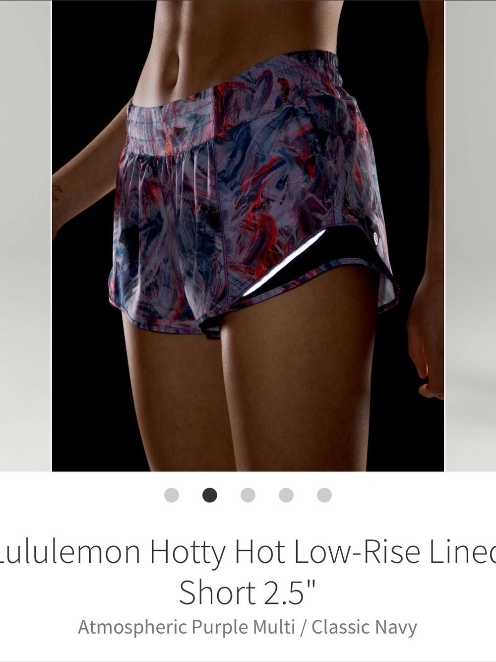 Lululemon Hotty Hot Low-Rise Running Shorts - Atmospheric Purple Multi